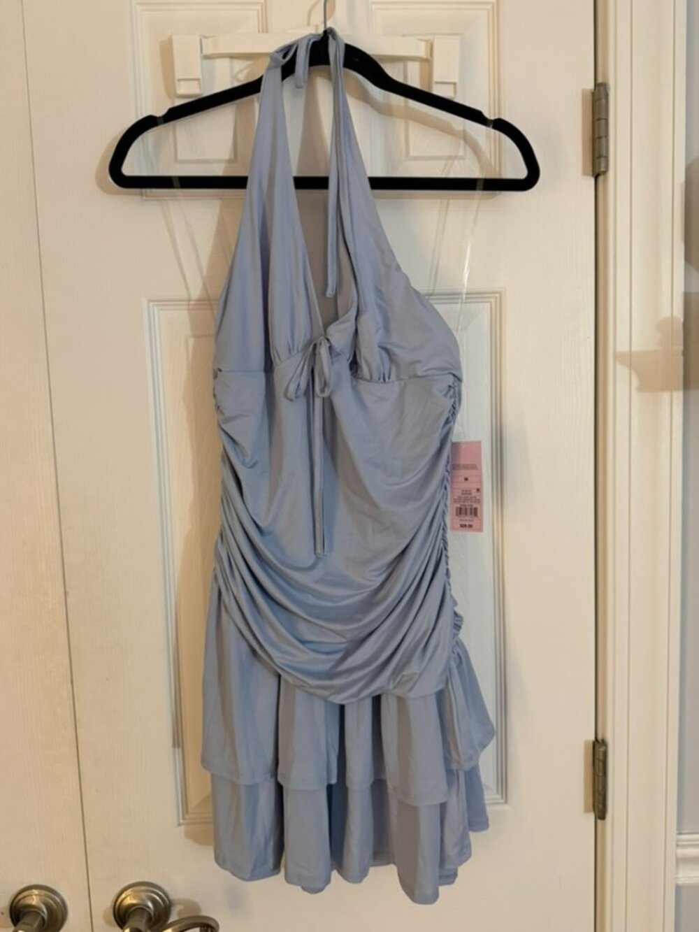 Women's Ruched Halter Mini A-Line Dress - Wild Fable™ Blue M